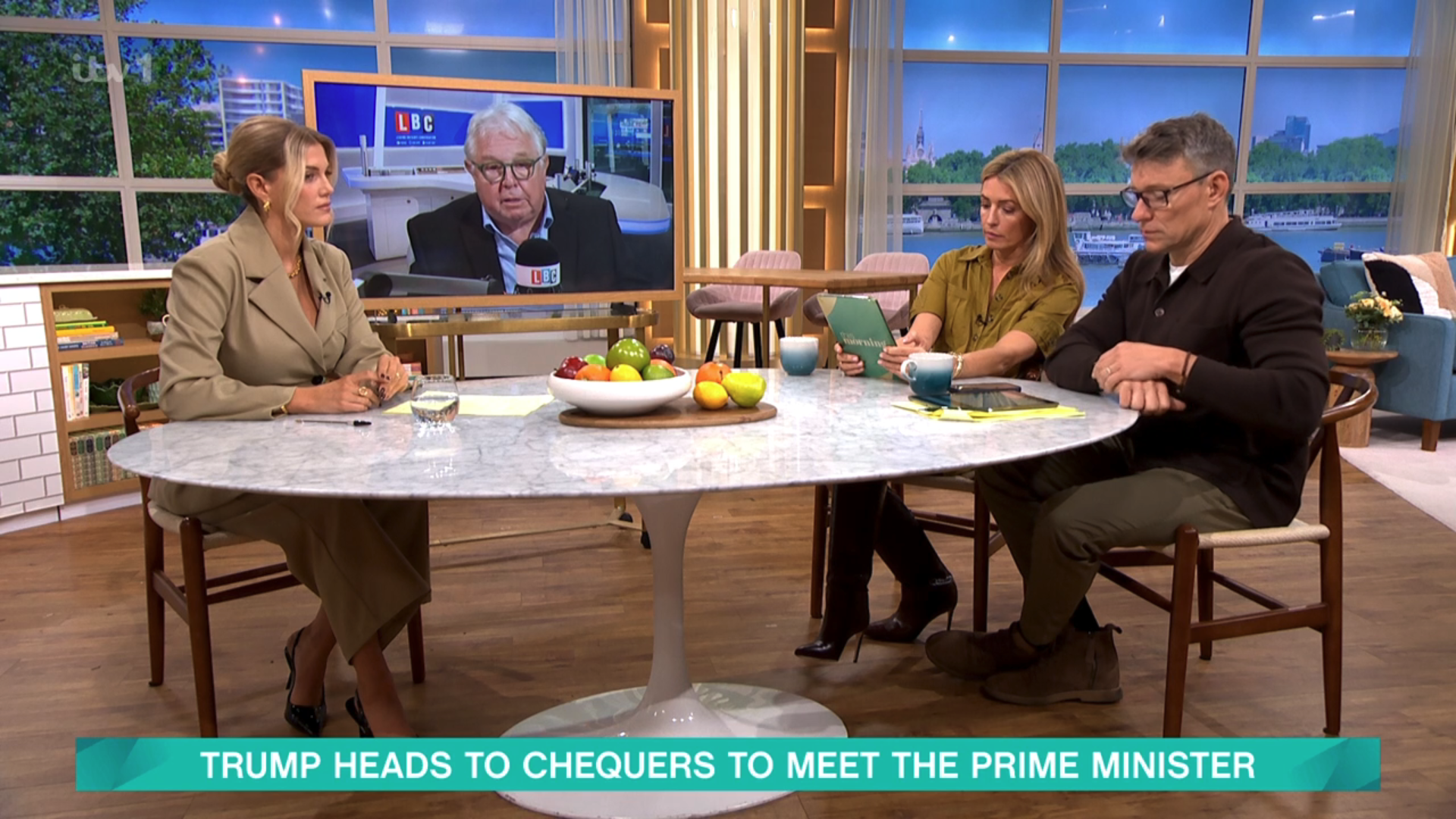 Ashley James and Nick Ferrari debating Trump on This Morning