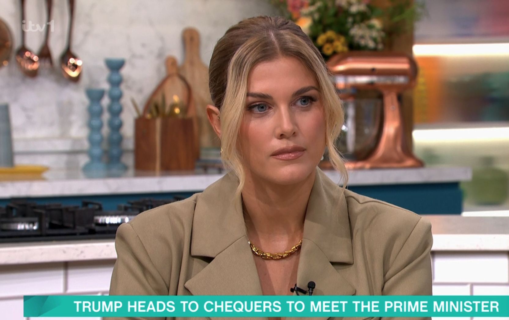 Ashley James looking annoyed on This Morning