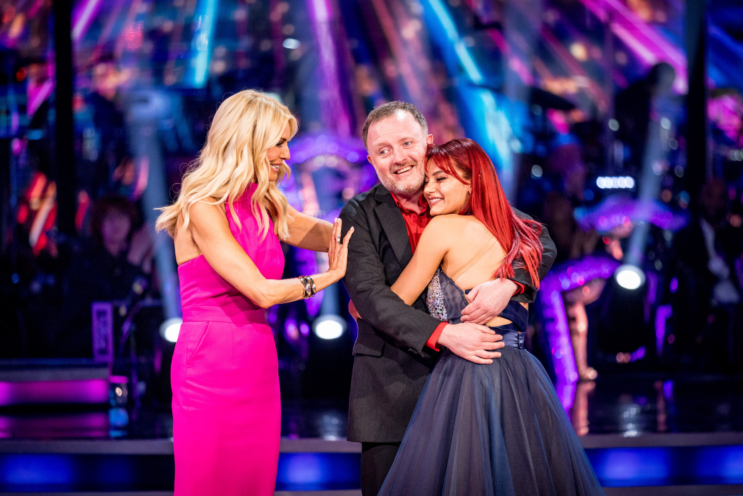 Tess Daly, Chris McCausland, and Dianne Buswell on Strictly