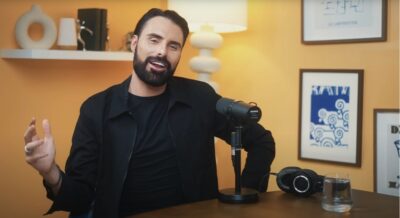 Rylan Clark on a podcast