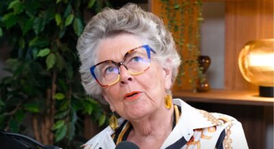 Prue Leith on a podcast