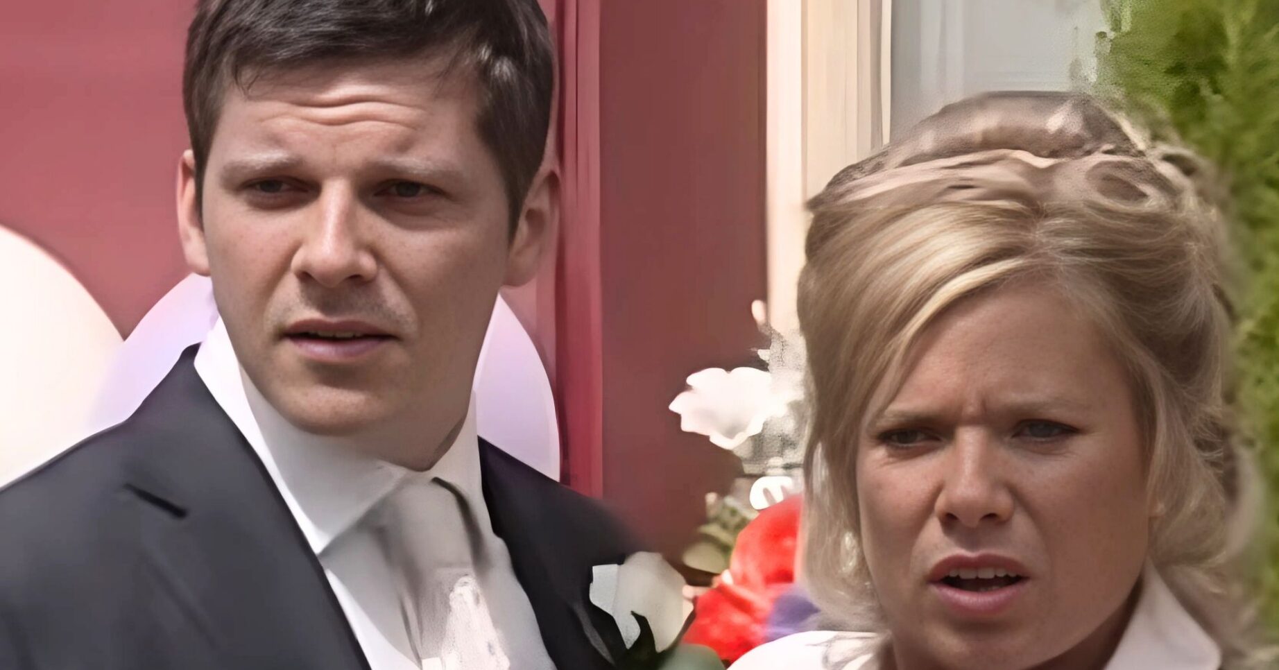Dennis and Sharon get married in EastEnders (Credit: BBC)