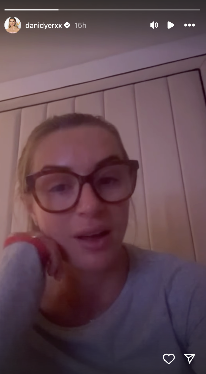 Dani Dyer emotional on her Instagram Stories 