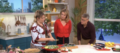 Poppy O'Toole cooking with Cat Deeley and Ben Shephard