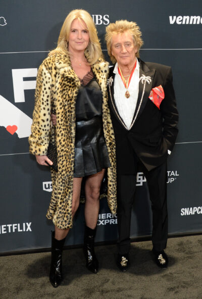 Penny Lancaster and Rod Stewart at event