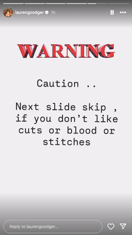 Lauren Goodger warning slide