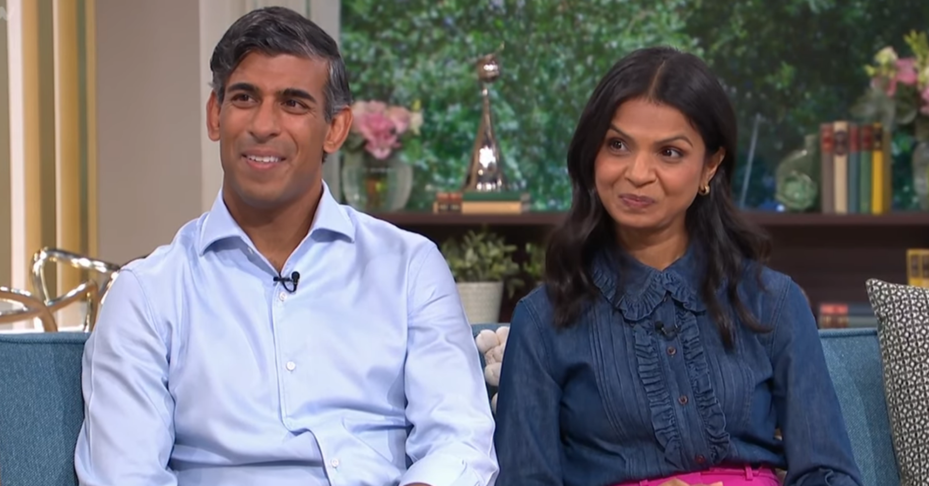Rishi Sunak and his wife, Akshata, on This Morning