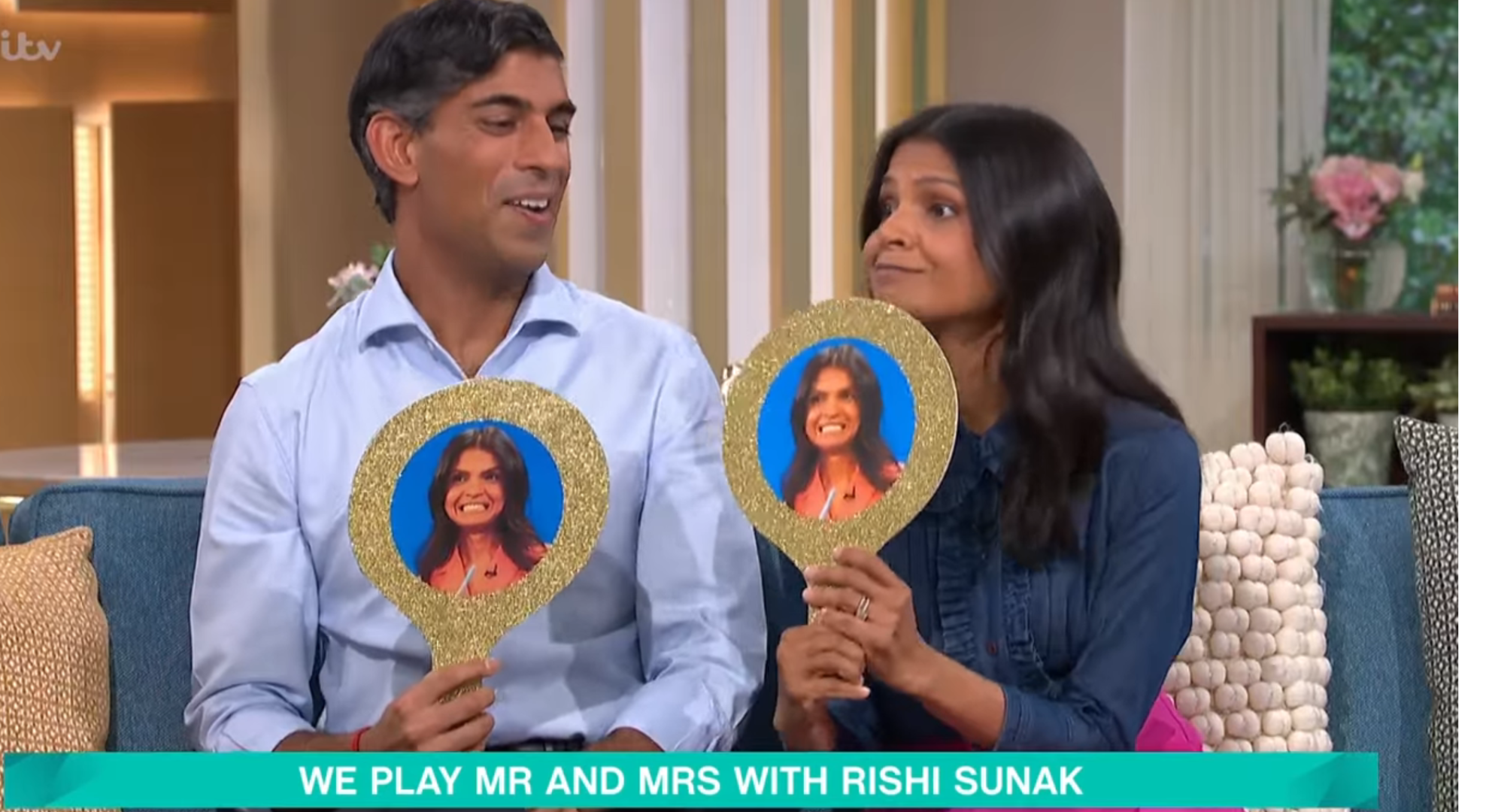 Rishi and Akshata Sunak playing Mr and Mrs on This Morning