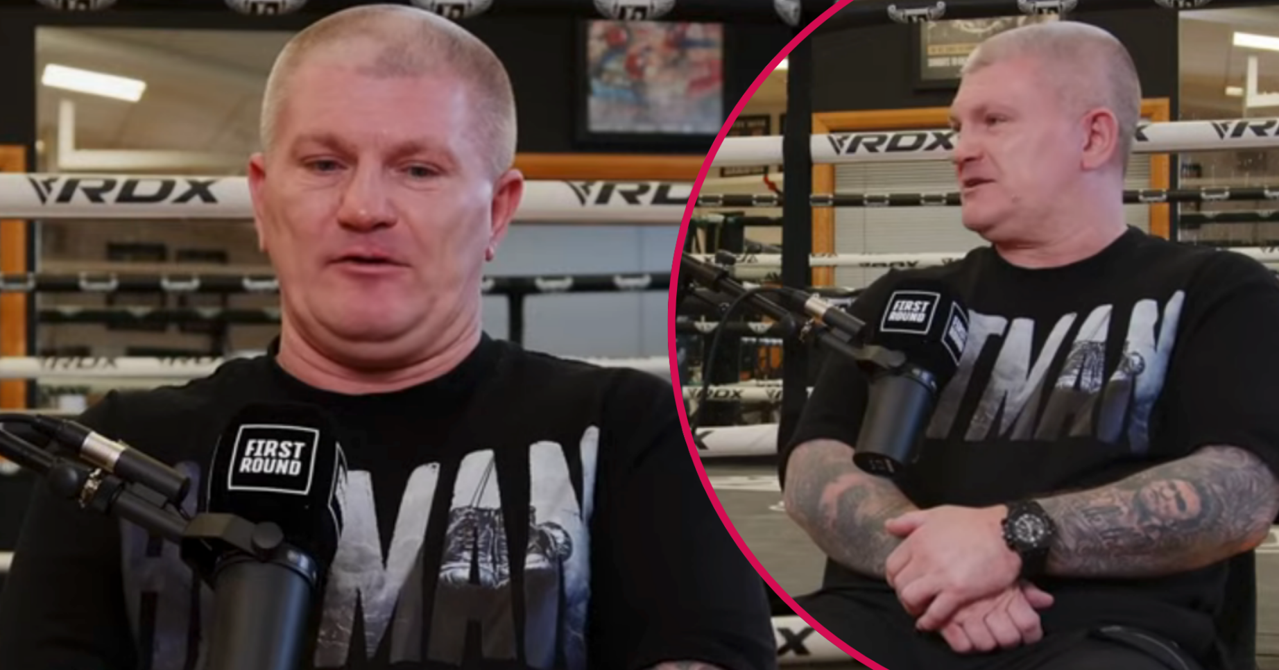 Ricky Hatton speaking on a podcast
