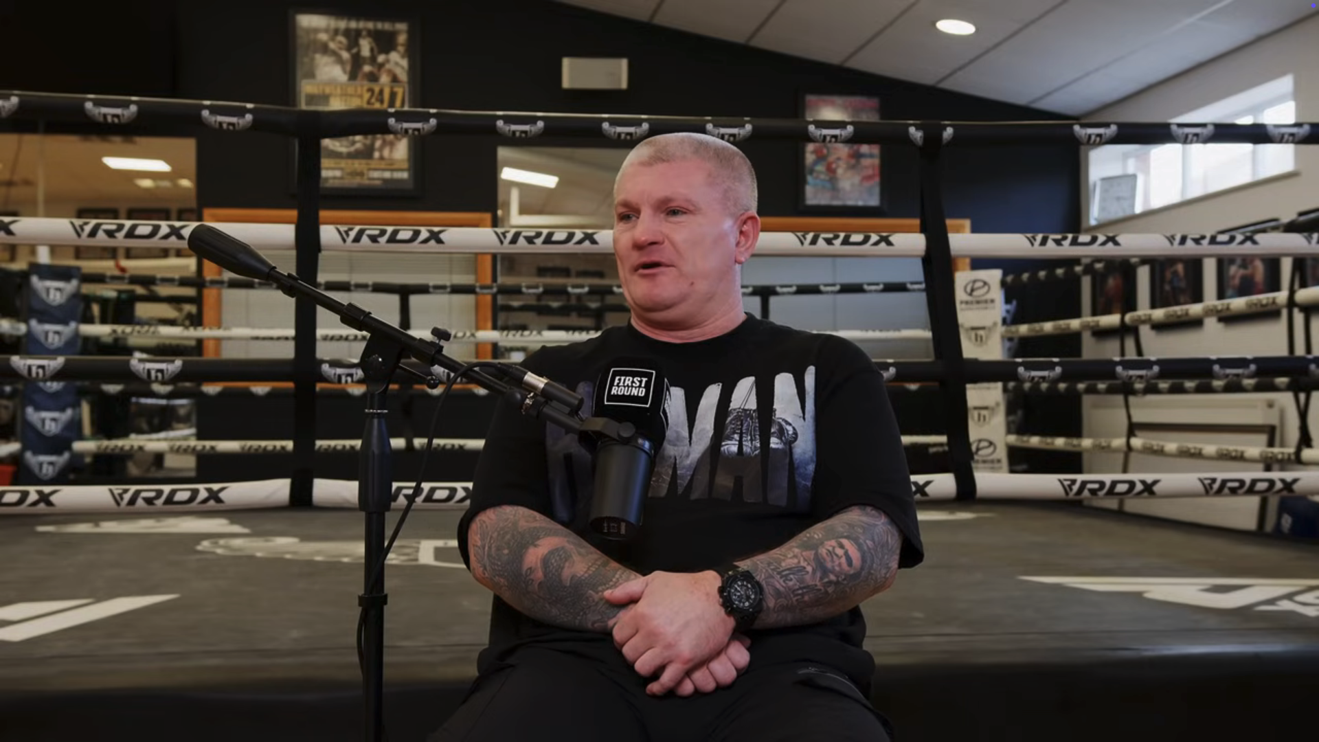 Ricky Hatton speaking on a podcast