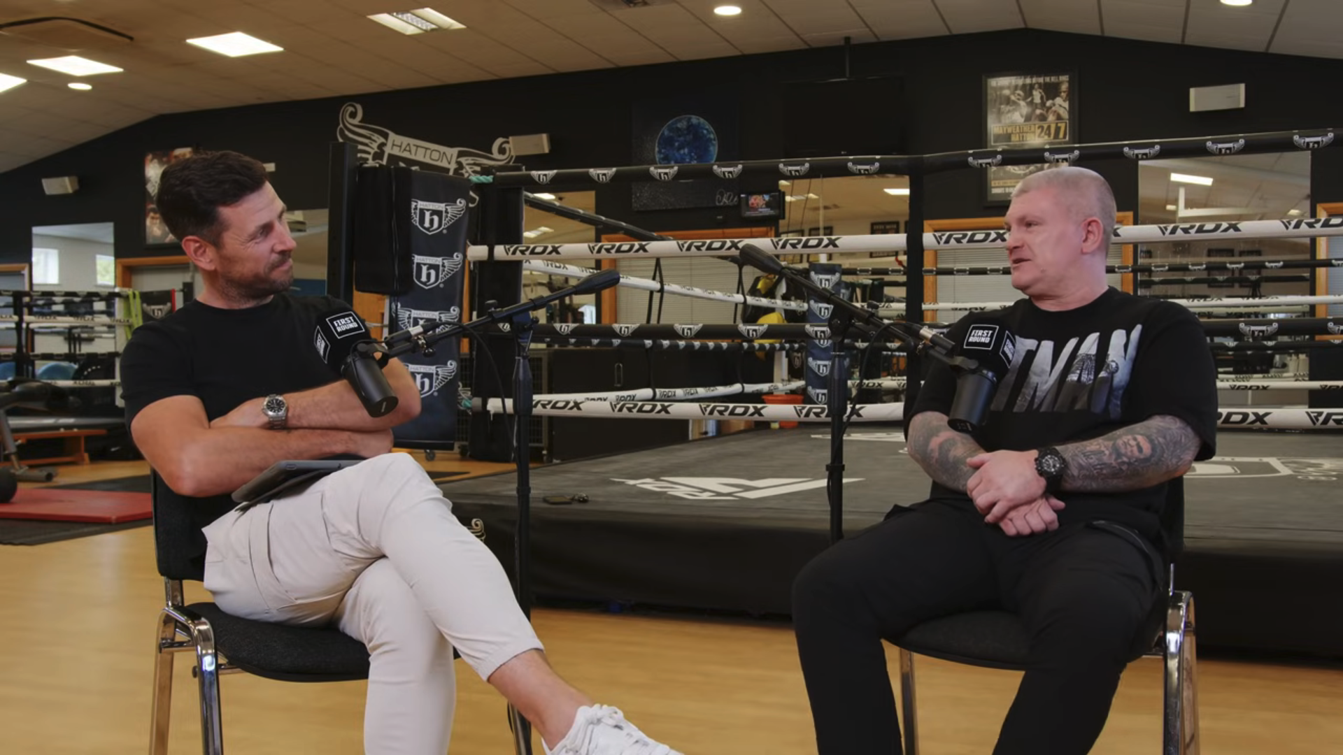 Ricky Hatton speaking on a podcast