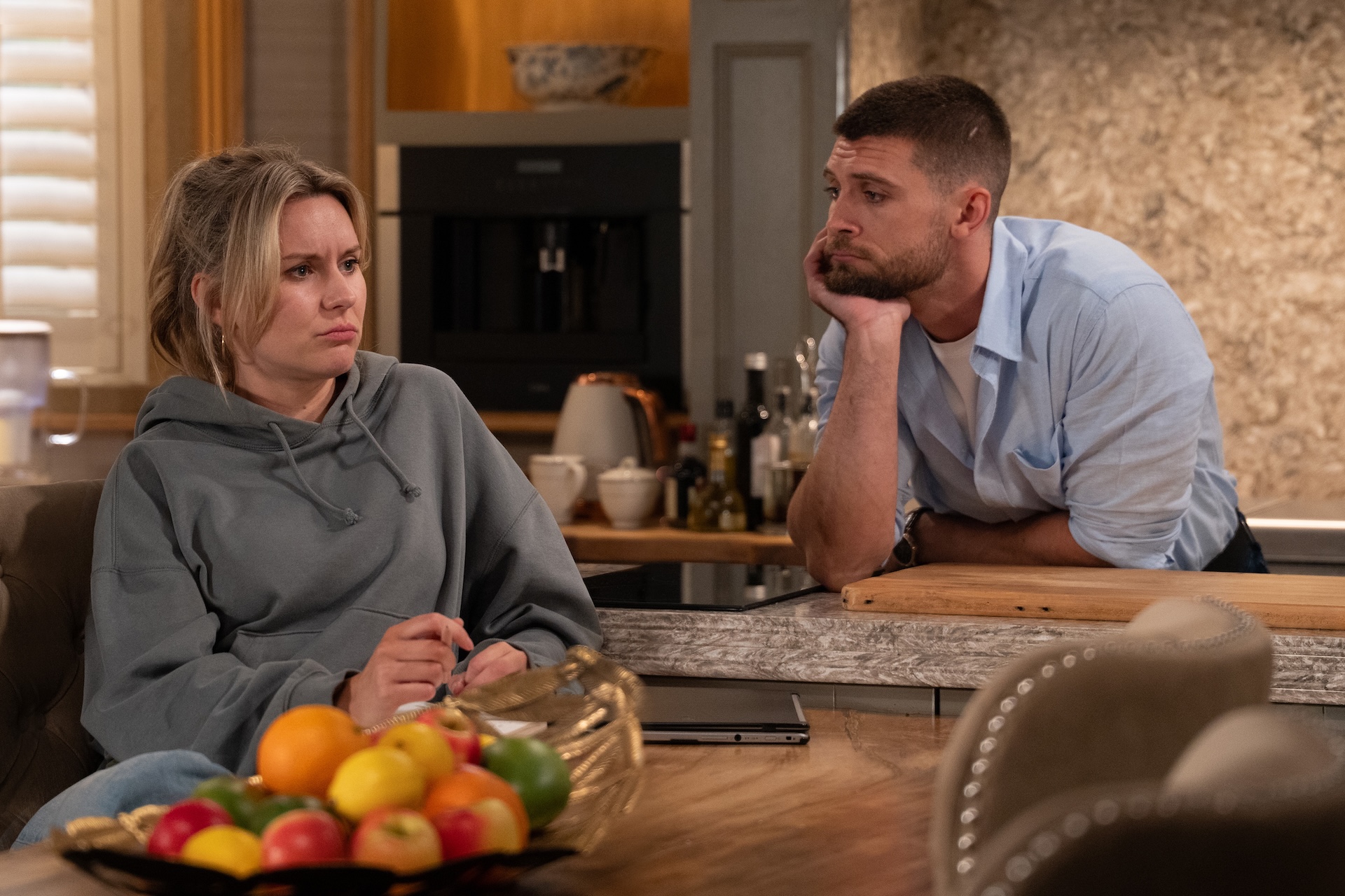 Dawn tells Joe about her past in Emmerdale (Credit: ITV)