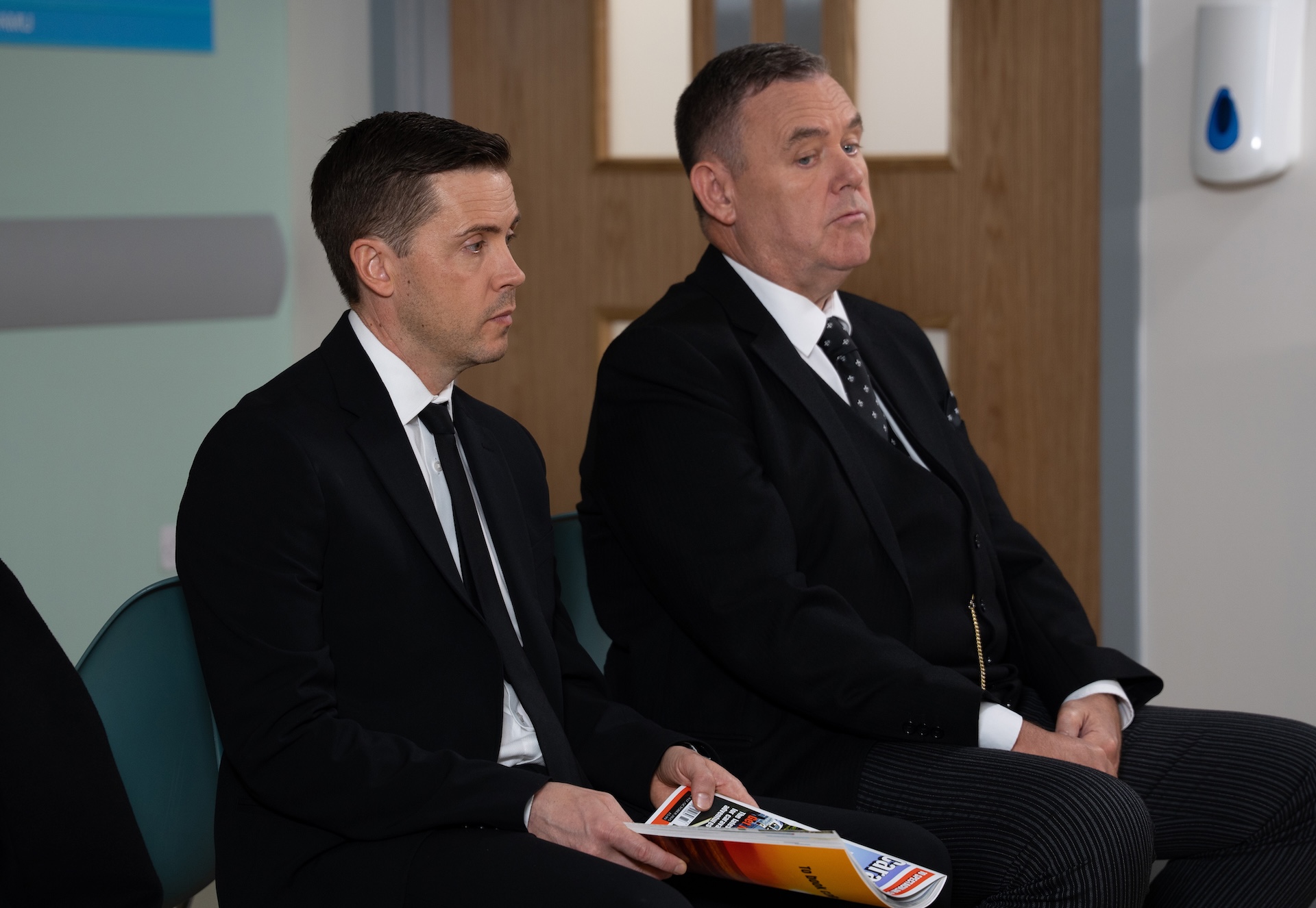 Todd and George at hospital in Coronation Street