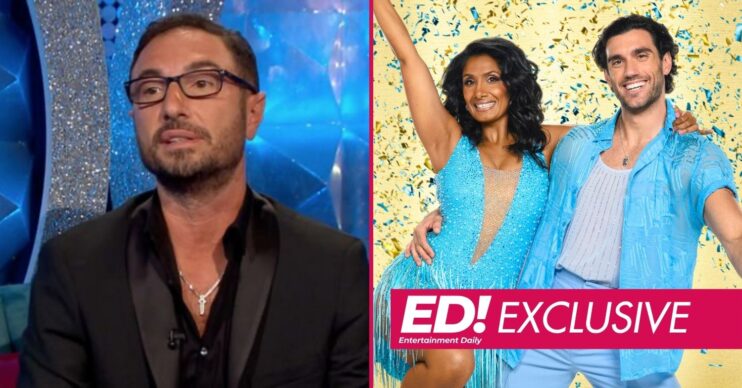 Vincent Simone wearing glasses / Balvinder Sopal and Julian Caillon Strictly press photo