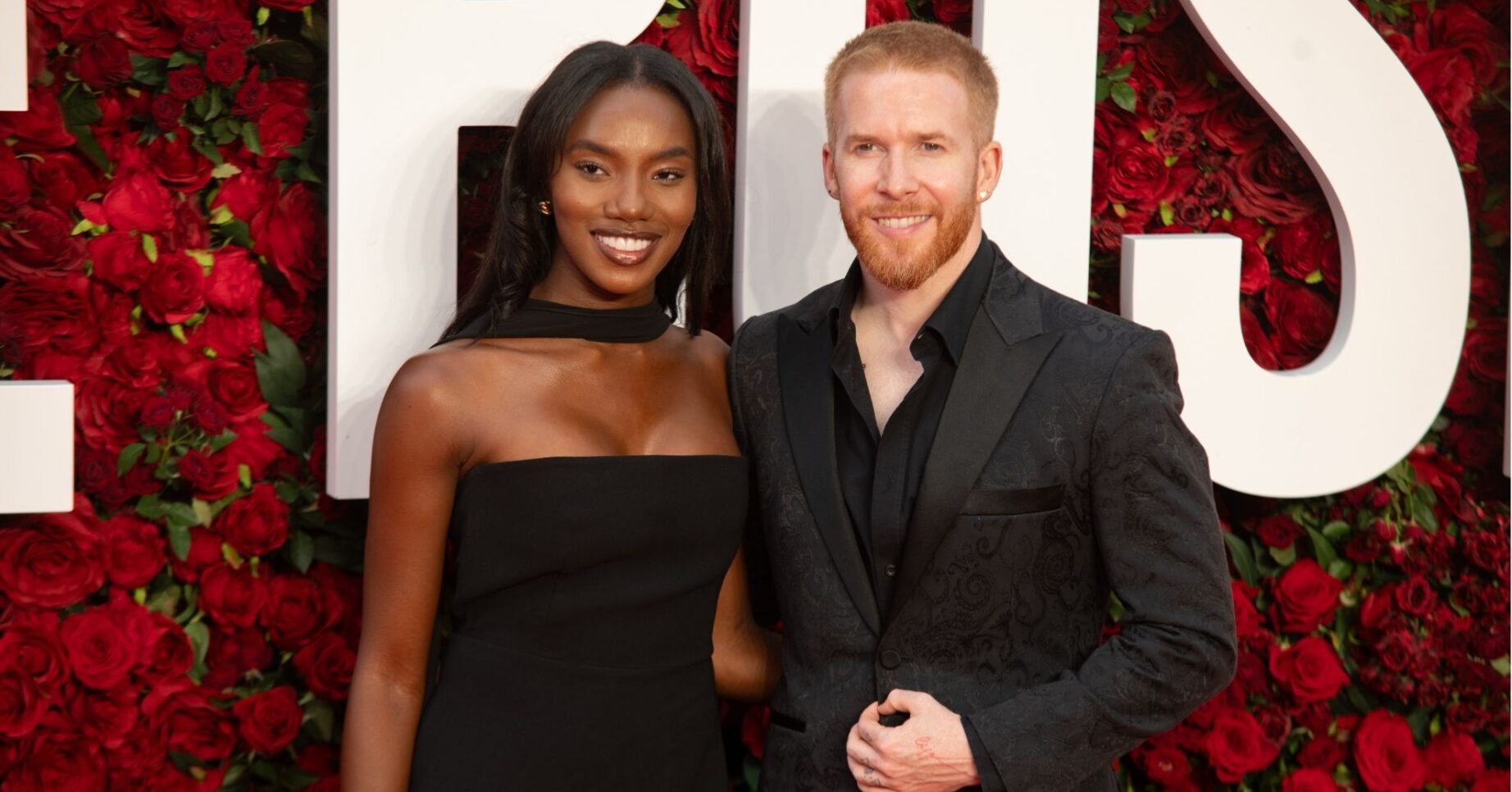 Neil Jones and Chyna Mills at The Roses premiere