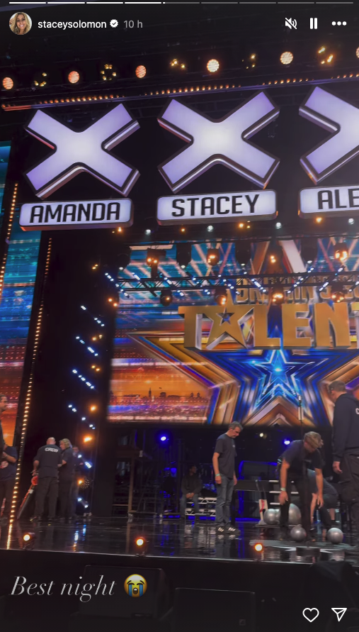 Stacey Solomon's name up at BGT