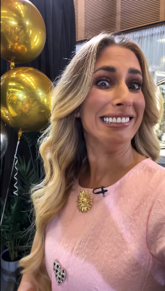 Stacey Solomon backstage at BGT with Joe Swash
