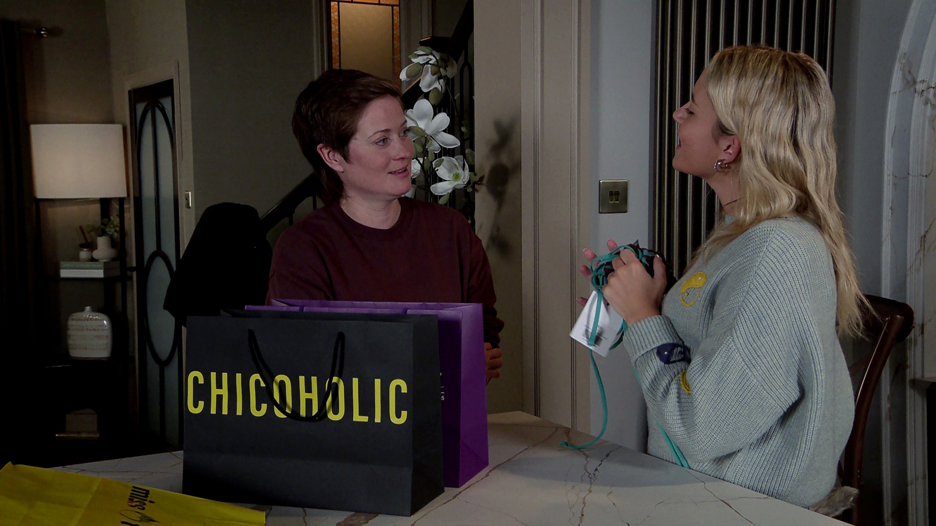 Becky and Betsy go shopping in Coronation Street