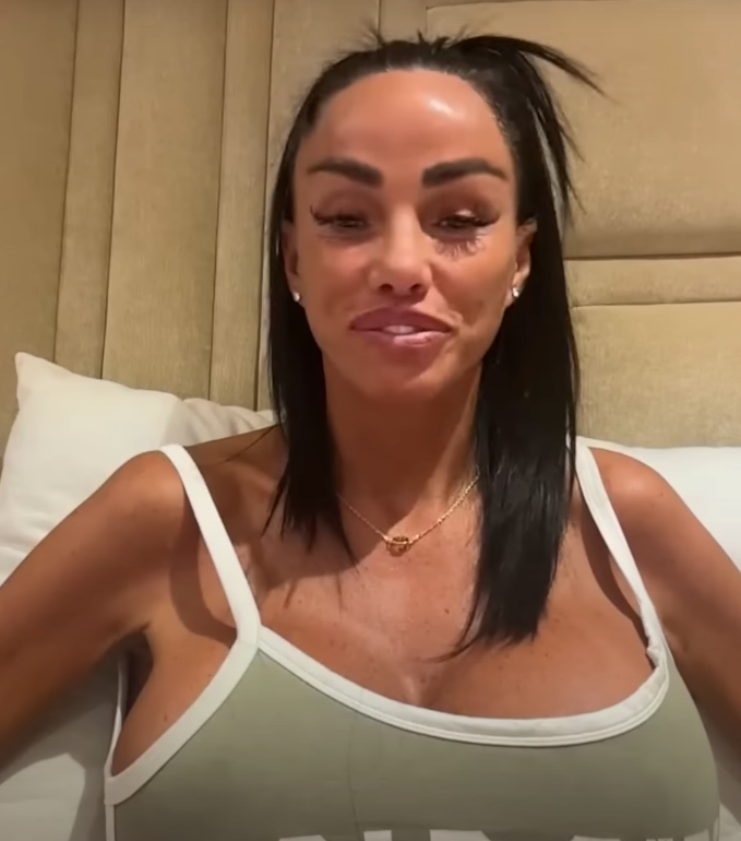 Katie Price talks during an episode of her podcast