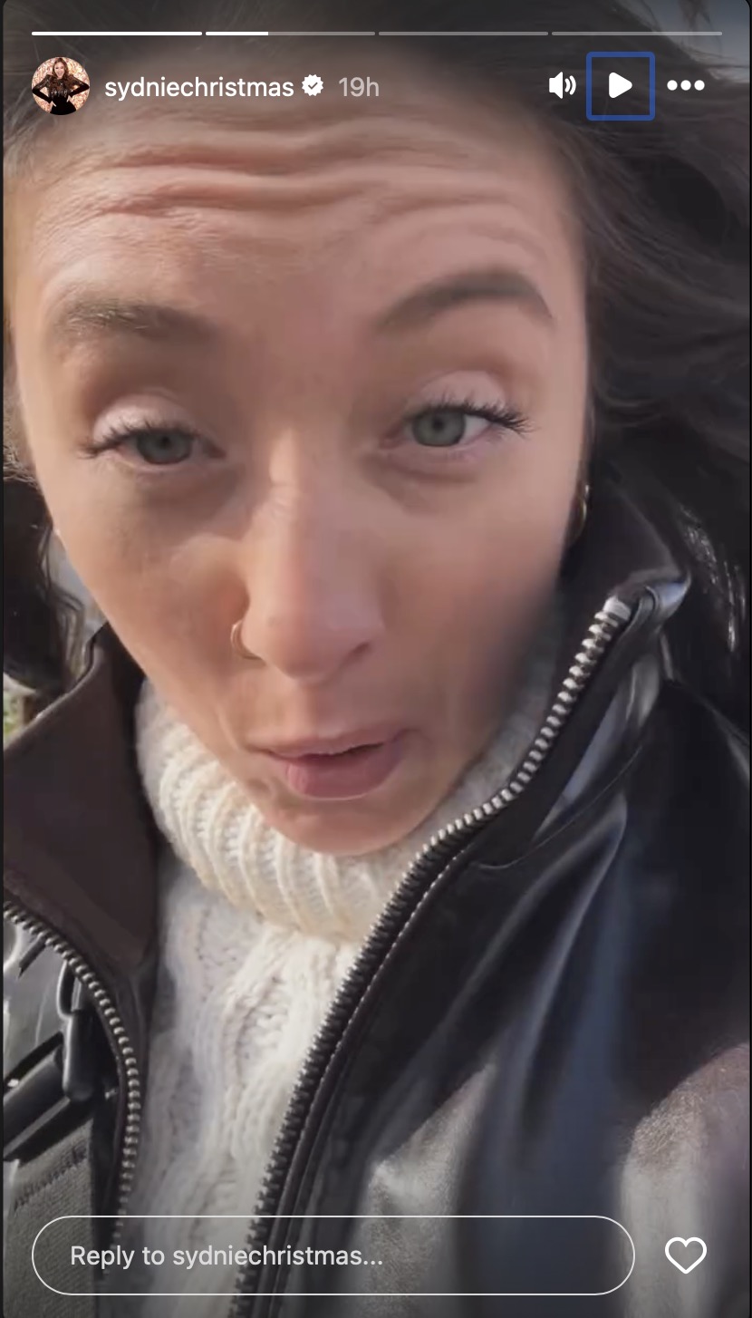 Sydnie Christmas Instagram Story
