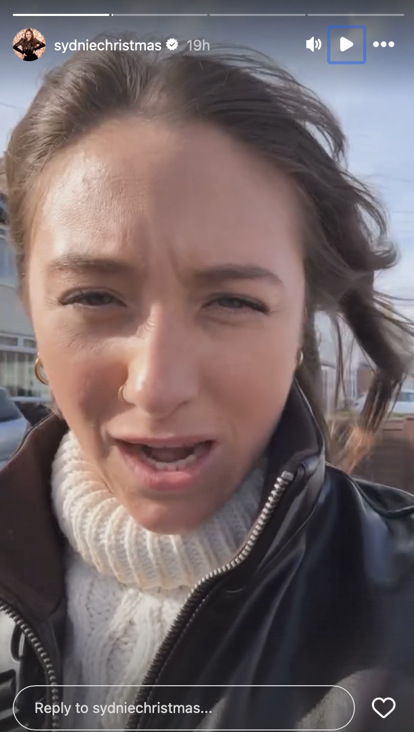 Sydnie Christmas Instagram Story