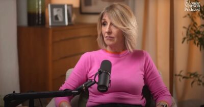 Kaye Adams on a podcast