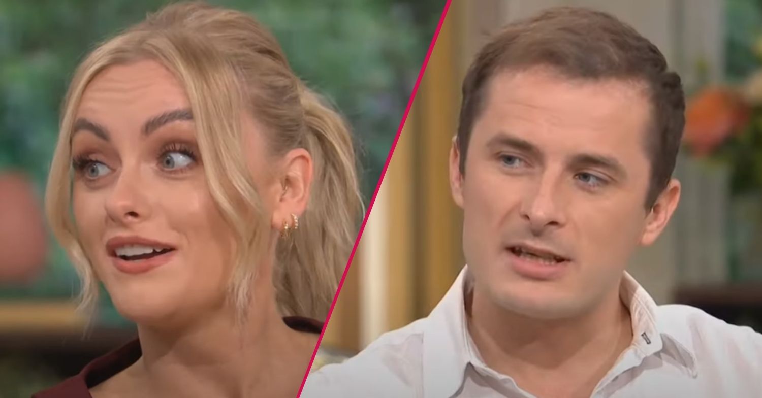 Composite image of Max Bowden and Katie McGlynn, in an interview on This Morning together (Credit: ITV/Composite: ED!)