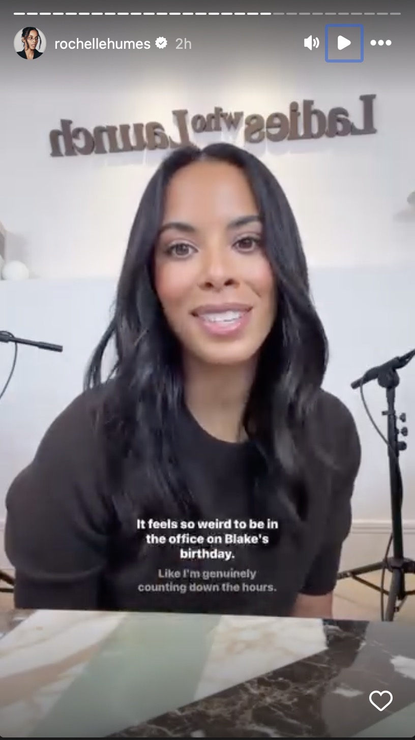 Rochelle Humes talking on Instagram