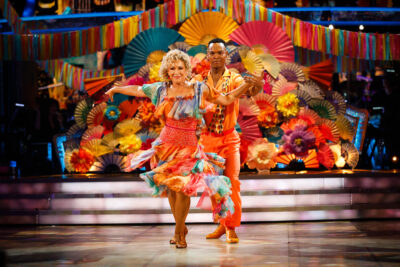 Alex Kingston dancing with Johannes on Strictly
