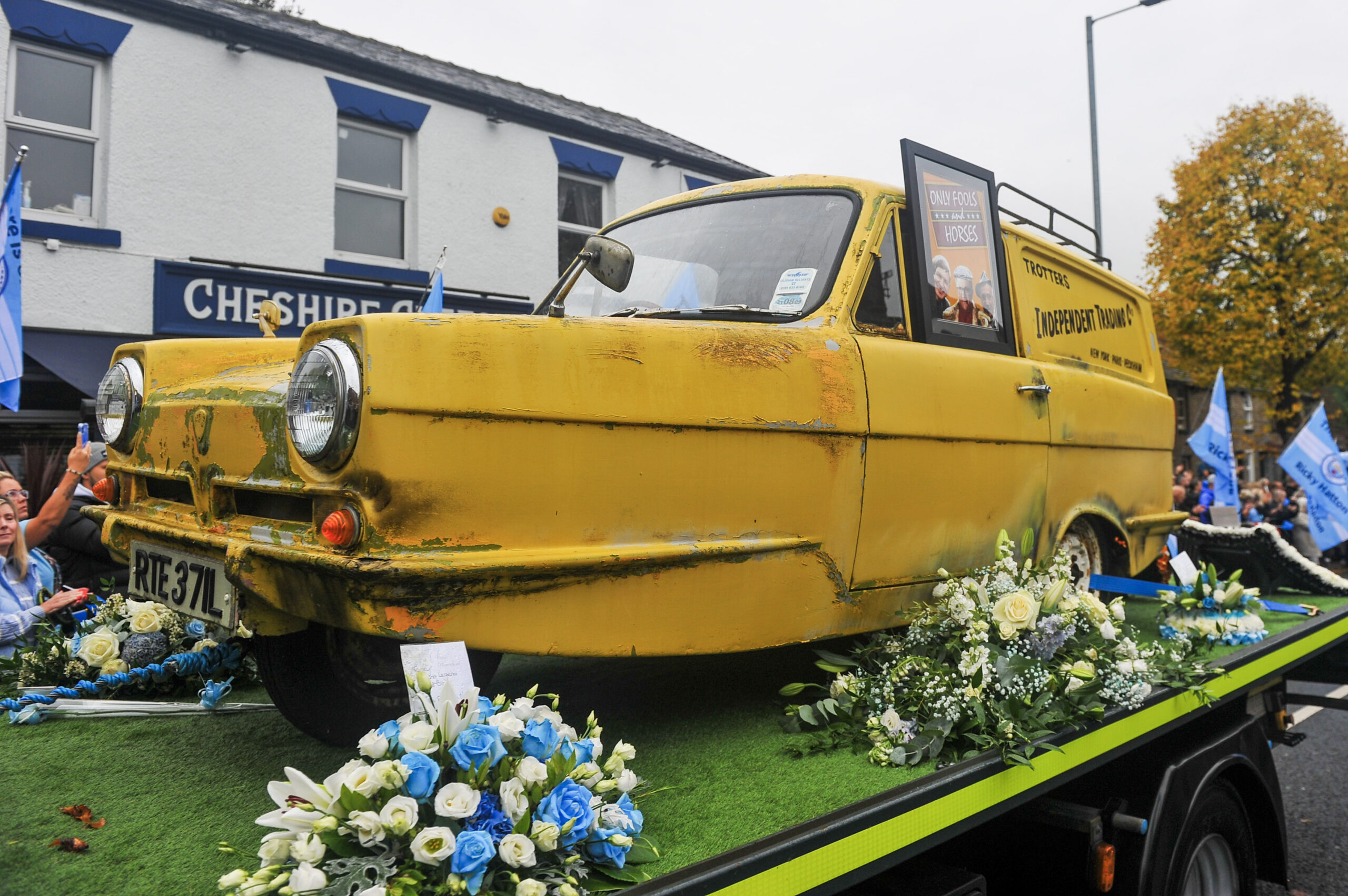 Only Fools And Horses van during Ricky Hatton's funeral