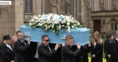 Ricky Hatton coffin being carried out