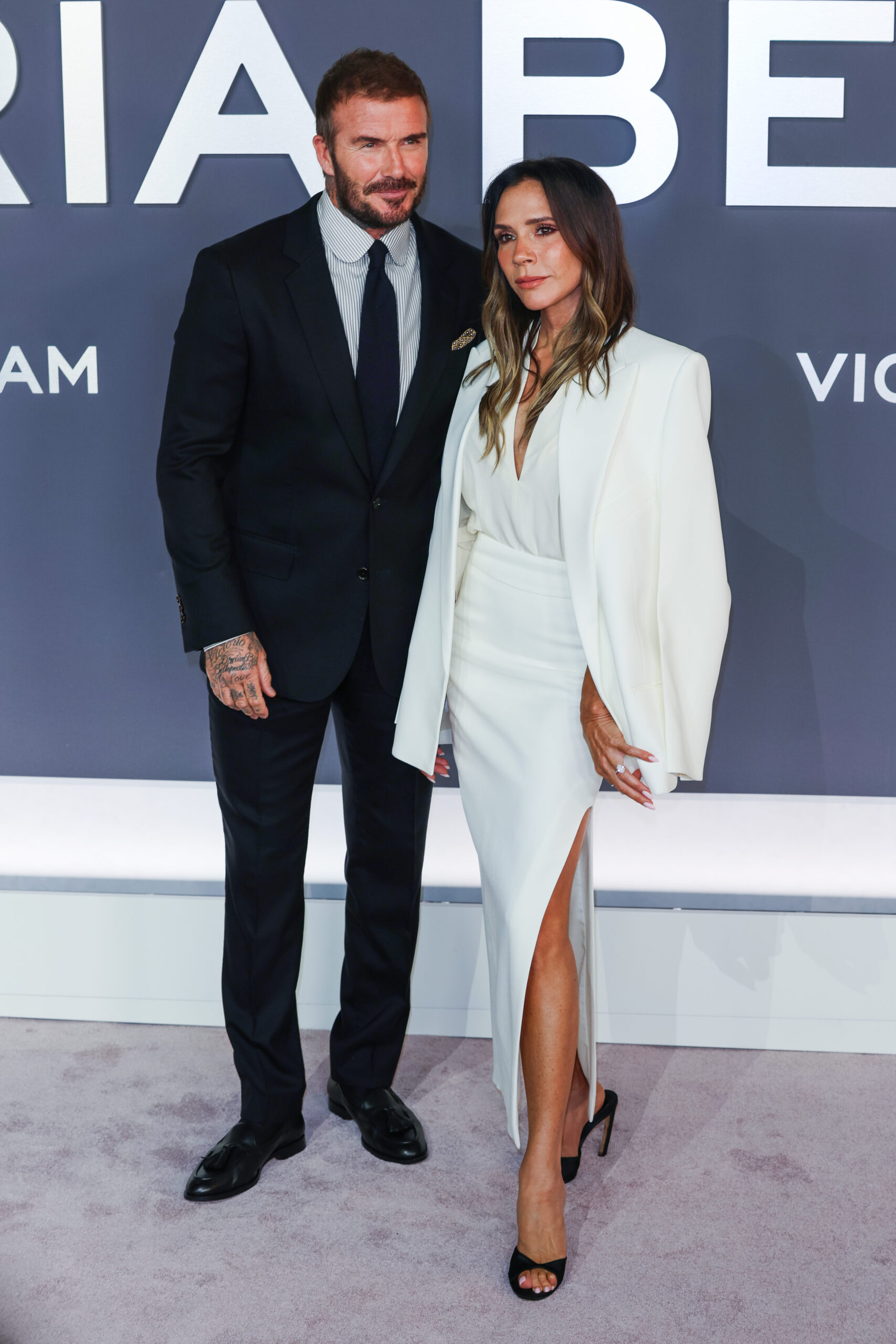 David Beckham and Victoria Beckham on the red carpet