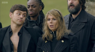 Tom Daly giving Kate Garraway the side-eye on Celebrity Traitors