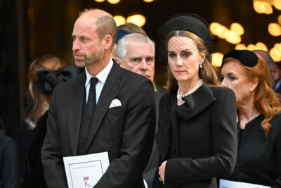 Prince William and Kate Middleton at Duchess of Kent's funeral