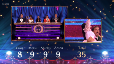 Split screen of the Strictly judging panel