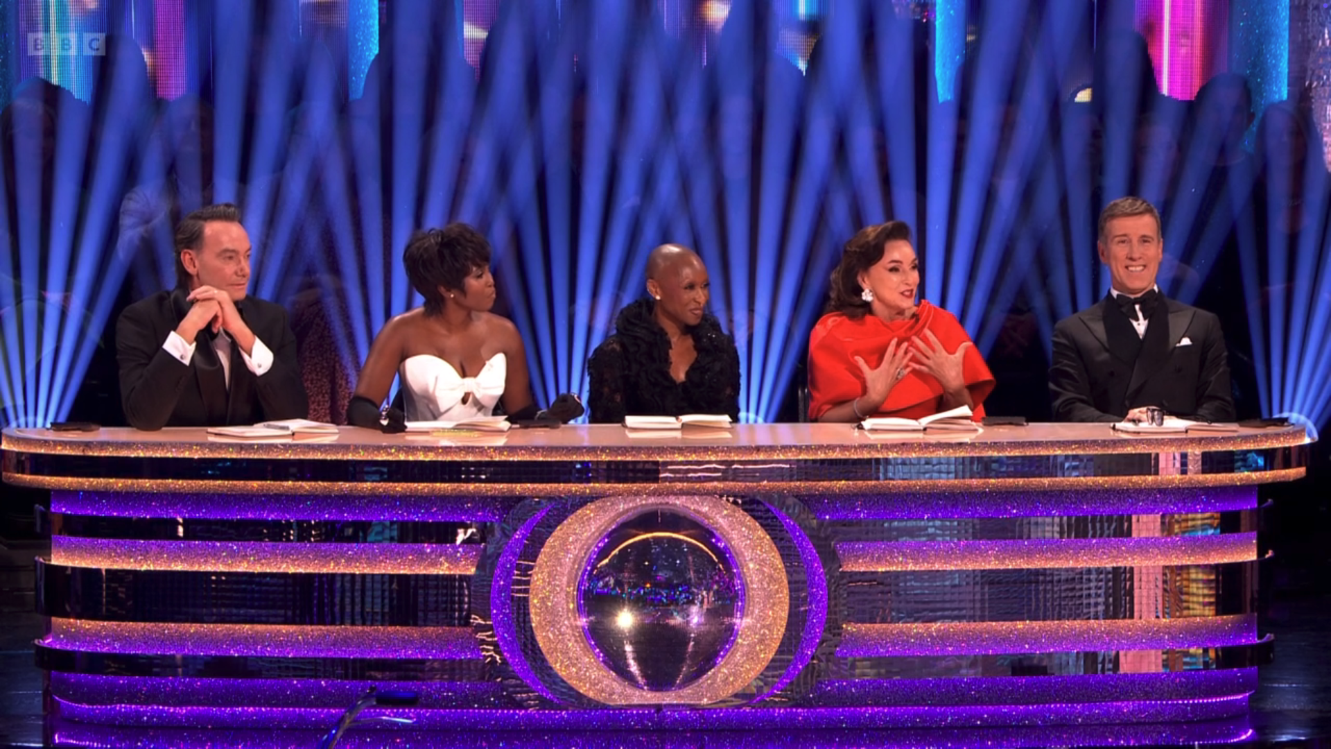 The Strictly Come Dancing judges with Cynthia Erivo