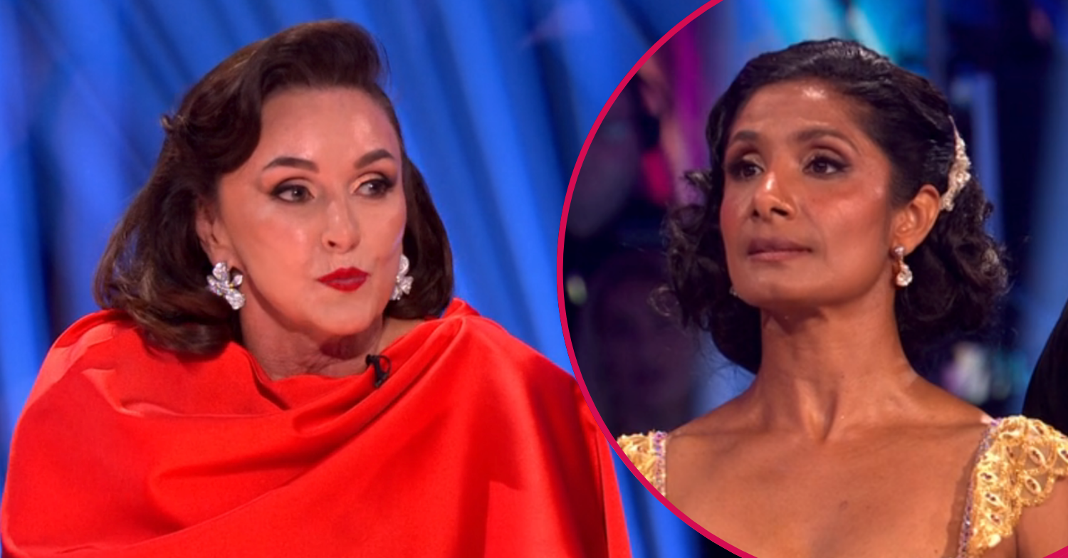 Shirley Ballas wearing red on Strictly Come Dancing speaking to Balvinder Sopal