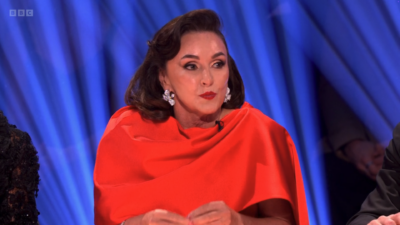 Shirley Ballas on Strictly in a red dress