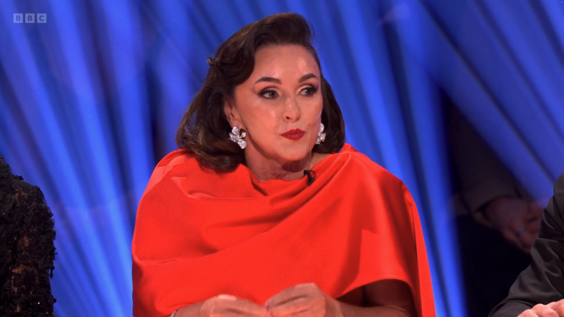 Shirley Ballas on Strictly in a red dress