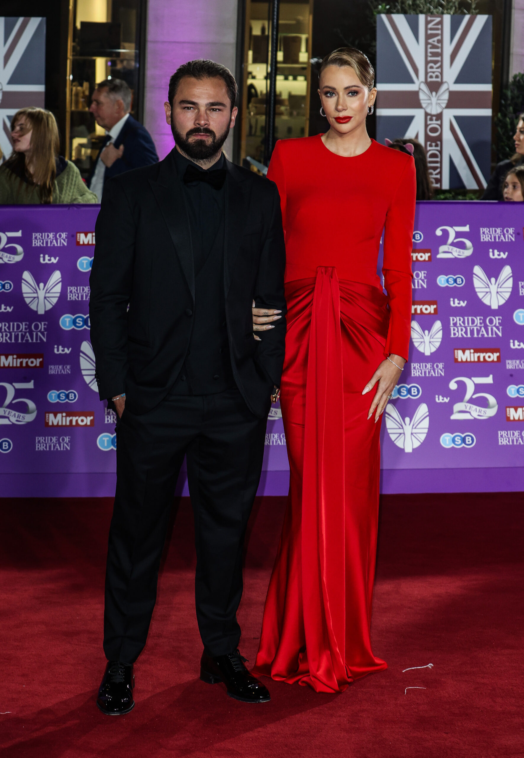Olivia Attwood and Bradley Dack at the Pride of Britain Awards.