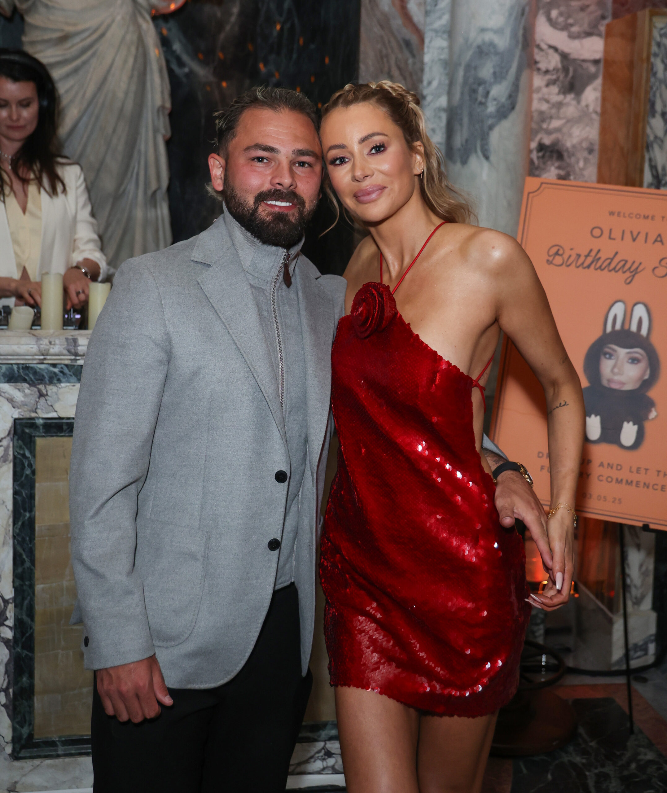 Olivia Attwood and Bradley Deck at her birthday party 