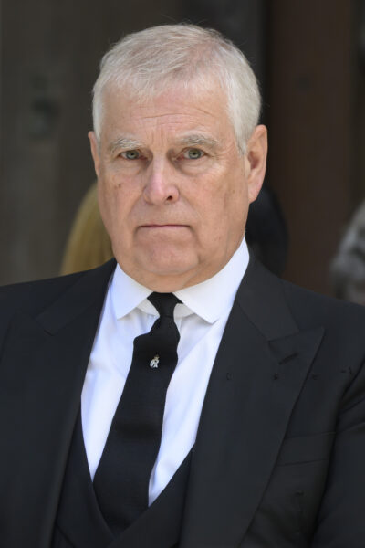 Prince Andrew at Duchess of Kent's funeral