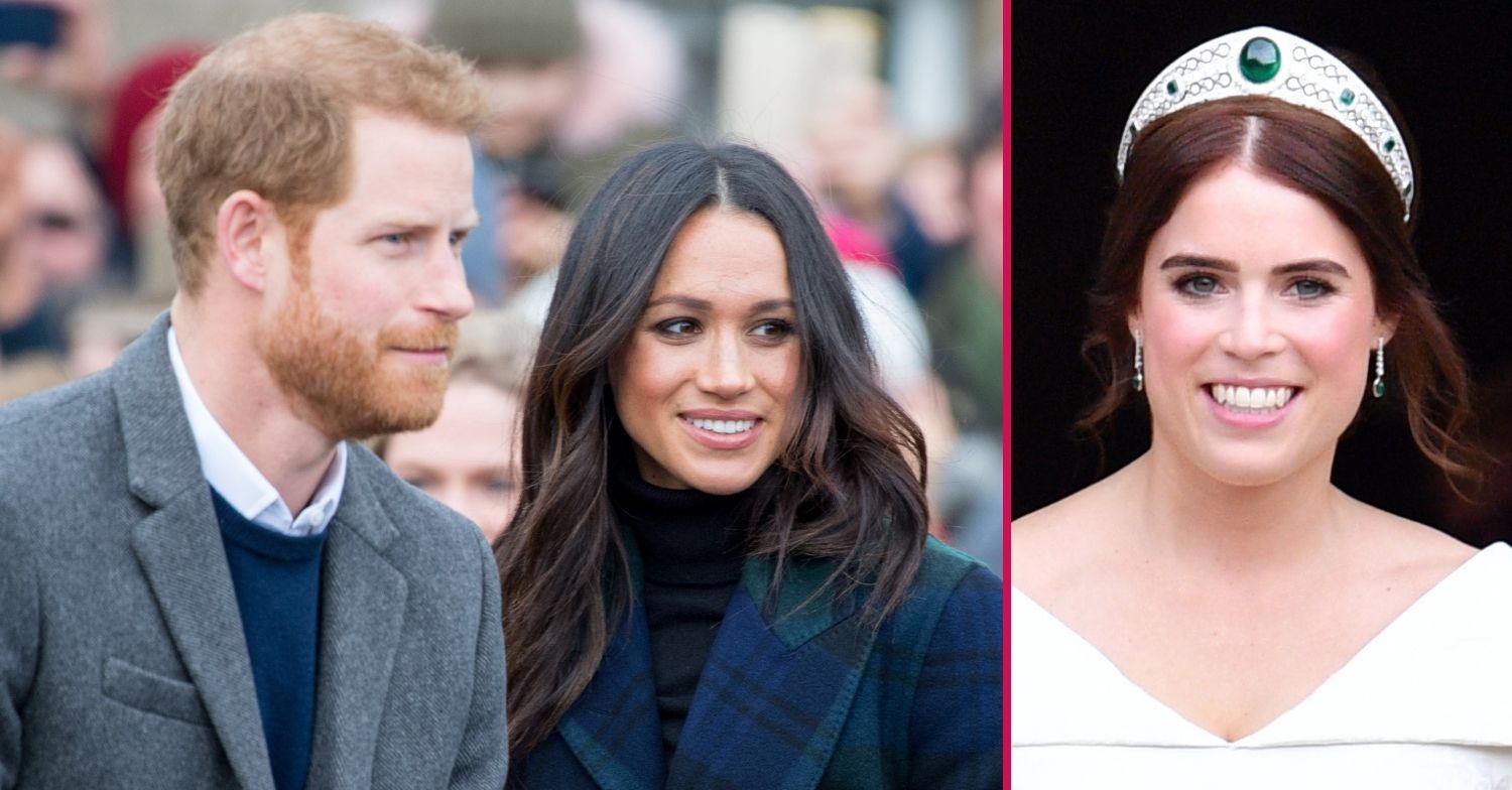 ED composite of Prince Harry, Meghan Markle and Princess Eugenie on her wedding day