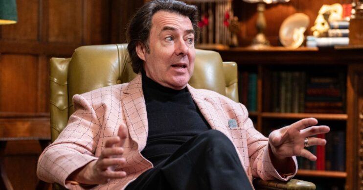 Jonathan Ross in pink suit jacket