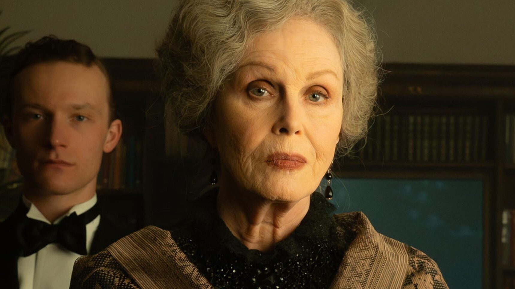 Joanna Lumley close up as Mrs Stone in A Ghost Story for Christmas: The Room in the Tower