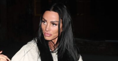 Katie Price looking to the side