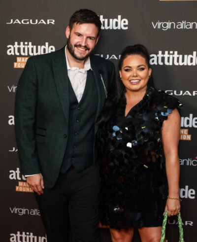 Scarlett and fiance Scott posing