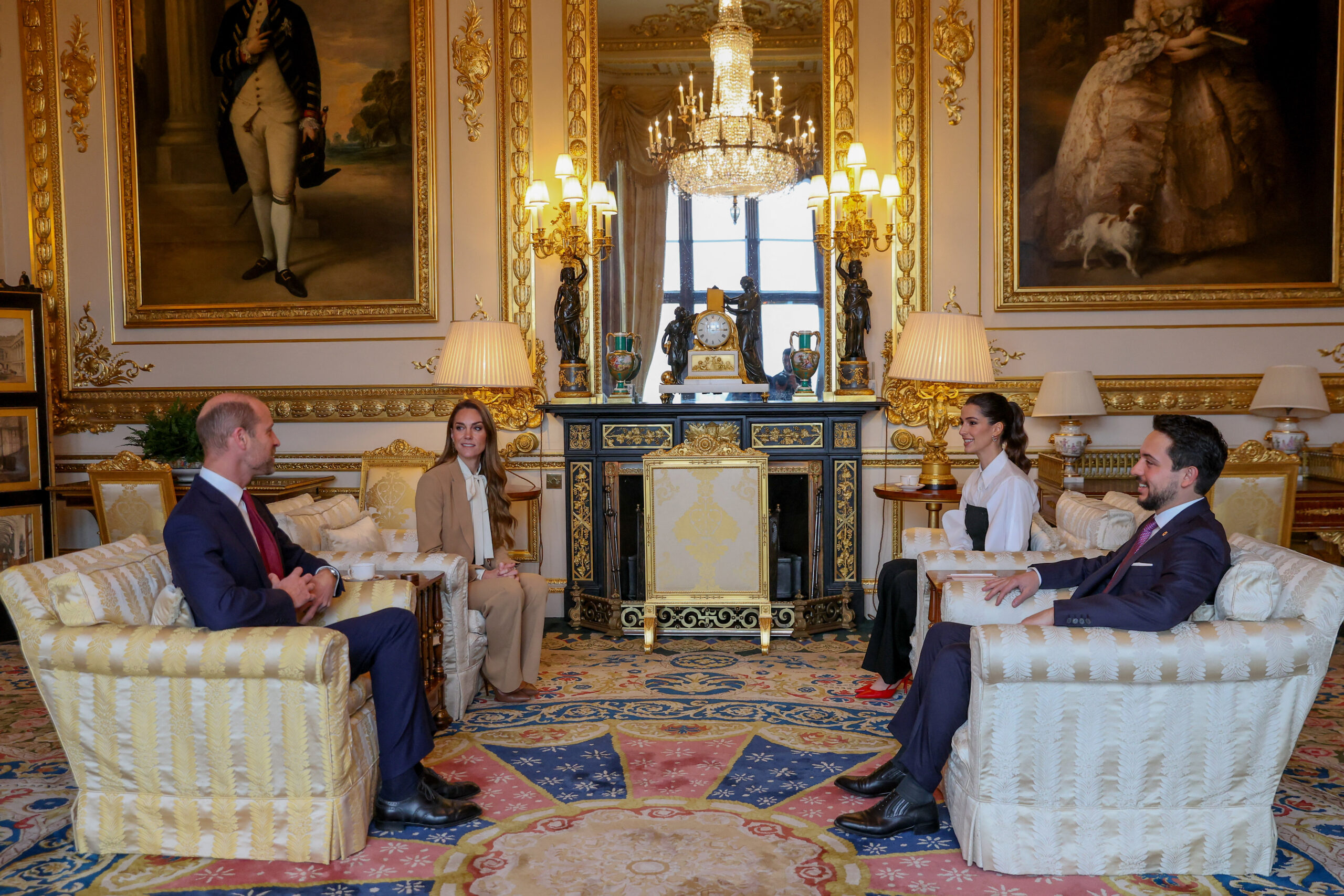 Kate Middleton, Prince William and the Crown Prince of Jordan together