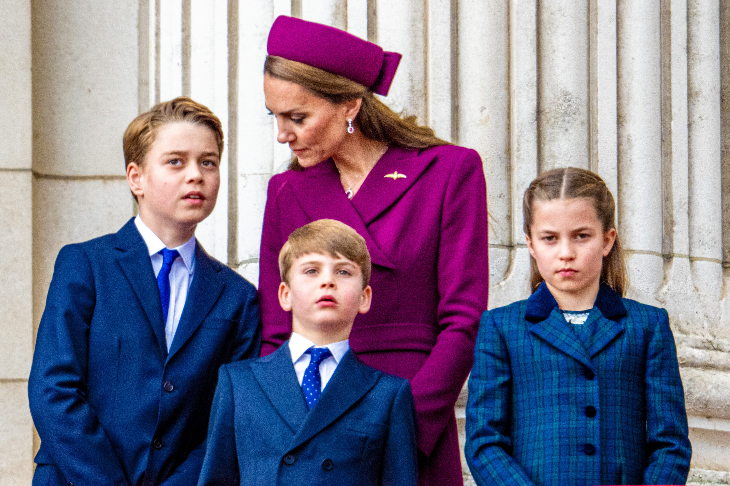 Princess Kate, Prince George, Prince Louis, Princess Charlotte on Buckingham Palace's balcony