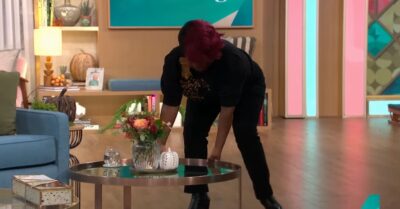 Tameka pulling a table off set on This Morning